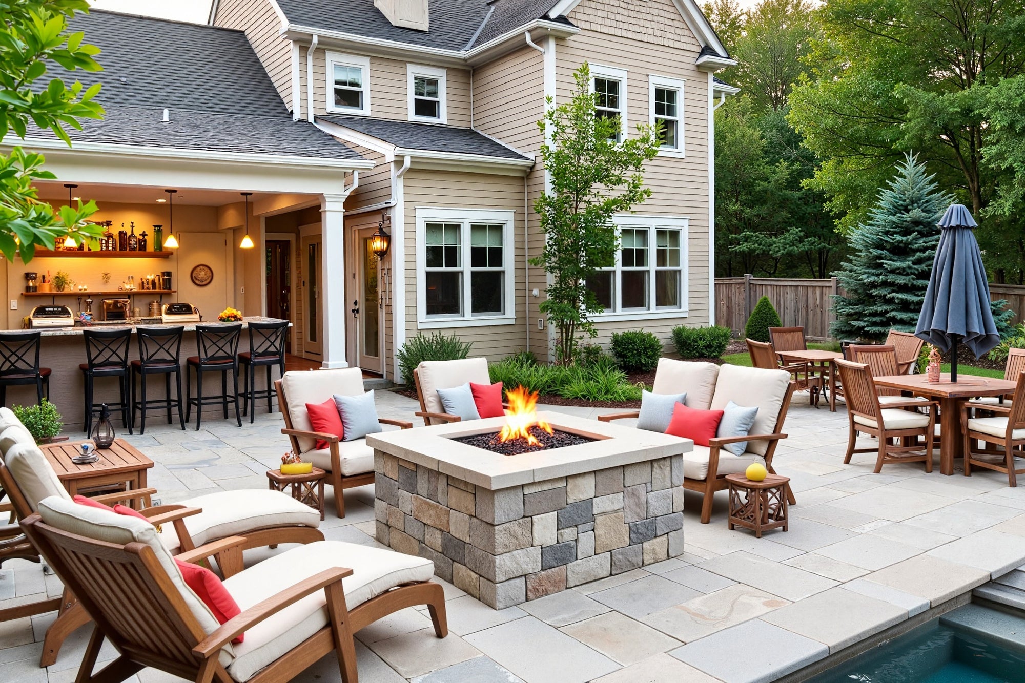 Integrating Fire Pits and Bars into Your Outdoor Space