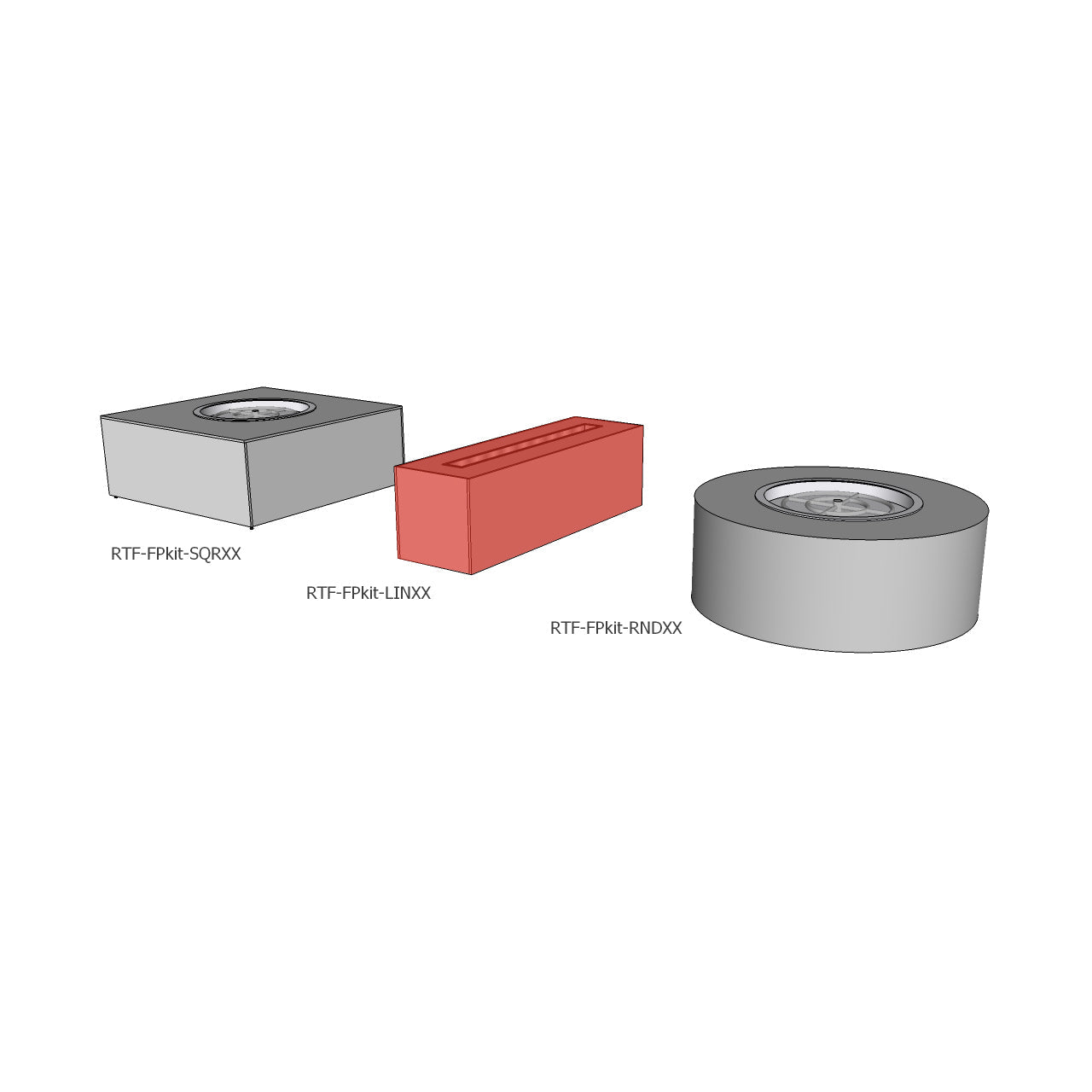 LINEAR FIRE PIT KIT | Various Sizes, SS Linear Burner and Pan, SS Flex